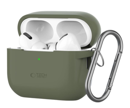 Etui na słuchawki Tech-Protect Silicone Hook do Apple Airpods Pro (1.|2. gen.) olive green